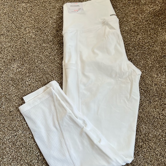 Aerie American Eagle Feel Cool 7/8 Leggings NWT white Women's L - Picture 1 of 3
